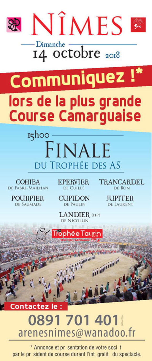 FINALE DU TROPHÉE DES AS : COMMUNIQUEZ POUR LA PLUS GRANDE COURSE CAMARGUAISE DE L’ANNÉE !