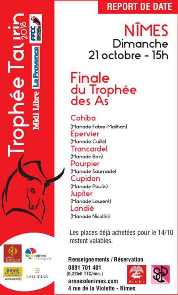 FINALE DU TROPHÉE DES AS : RENDEZ-VOUS CE DIMANCHE AUX ARÈNES DE NÎMES