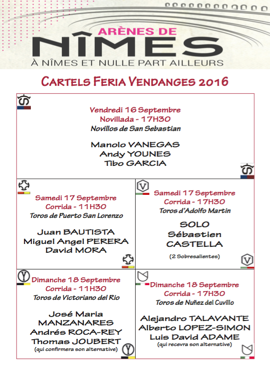 CARTELS FERIA DES VENDANGES 2016