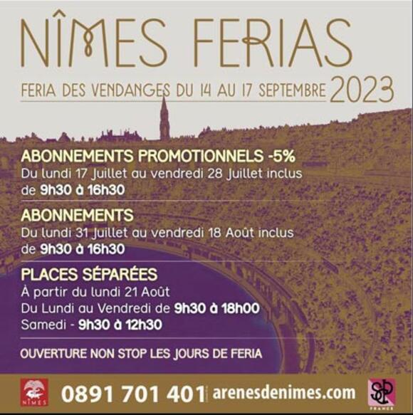 FERIA DES VENDANGES : LES ABONNEMENTS SONT EN VENTE