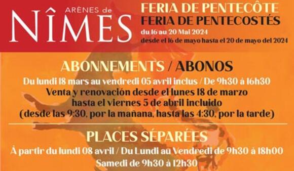 FERIA DE PENTECÔTE : DEMAIN LUNDI, OUVERTURE DU RENOUVELLEMENT DES ABONNEMENTS