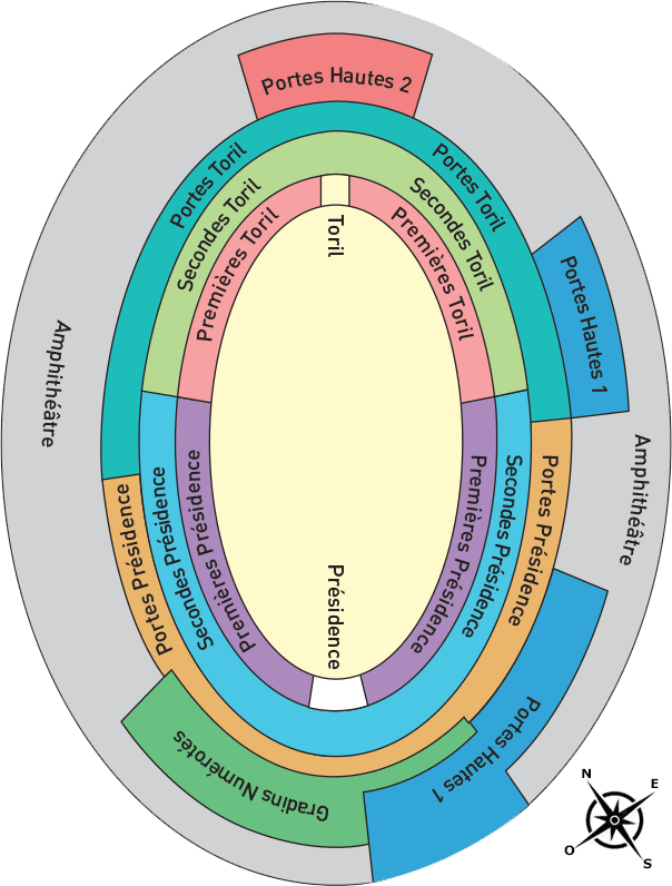 Plan des Arènes de Nîmes